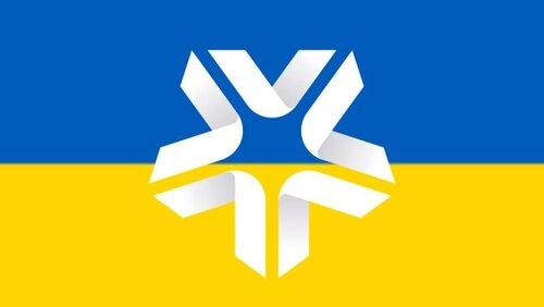 Ukraine-Flagge mit Stadtwerke-Stern