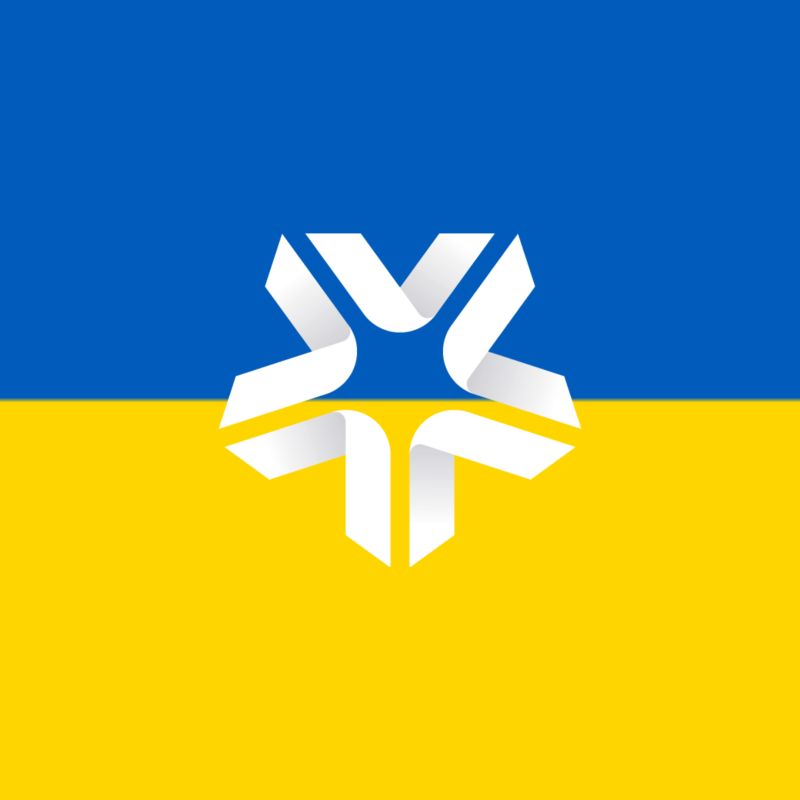 Ukraine-Flagge mit Stadtwerke-Stern